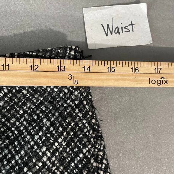 Gap Fits Small Black White Tweed Skirt Academia Career Flare School Preppy Y2K - Picture 9 of 11